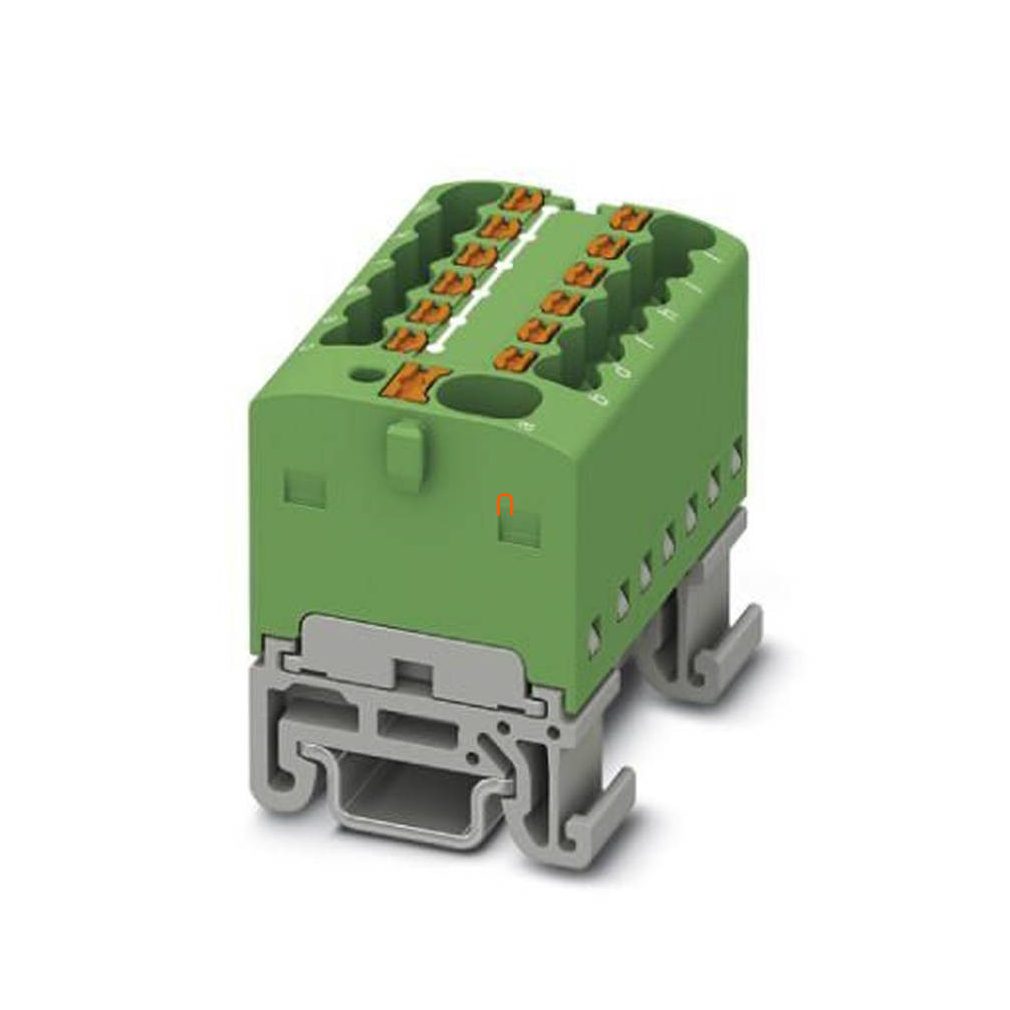 Bloc de distribuție PTFIX 4/12X1,5-NS15A GN, 0,14-2,5 mm2, 41/17,5 A 500 V NS 15, conexiune cu arc, 1046989