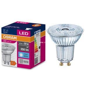   Osram GU10 LED Value 4,3 W 350 lm 4000 K alb rece 36° - înlocuiește becul de 50 W