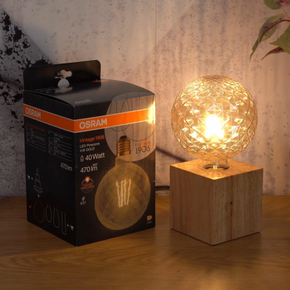 Osram Vintage LED cald alb E27, 4W - înlocuiește becurile de 40W (Pinecone)