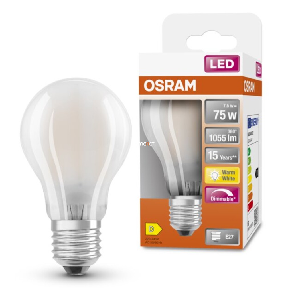 Osram E27 LED SStar 7,8W 1055lm 2700K alb cald, reglabil 300° opal - înlocuiește becul de 75W