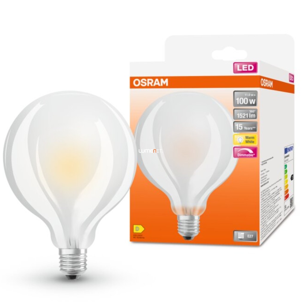 Osram E27 LED SStar glob mare 13.8W 1521lm 2700K alb cald, reglabil 320° - înlocuiește becul 100W