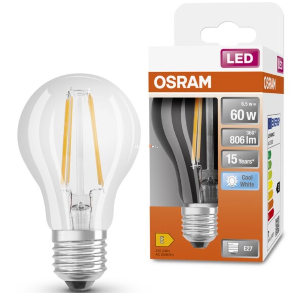 Osram E27 LED Star 6.5W 806lm 4000K alb rece 300° - înlocuire bec 60W