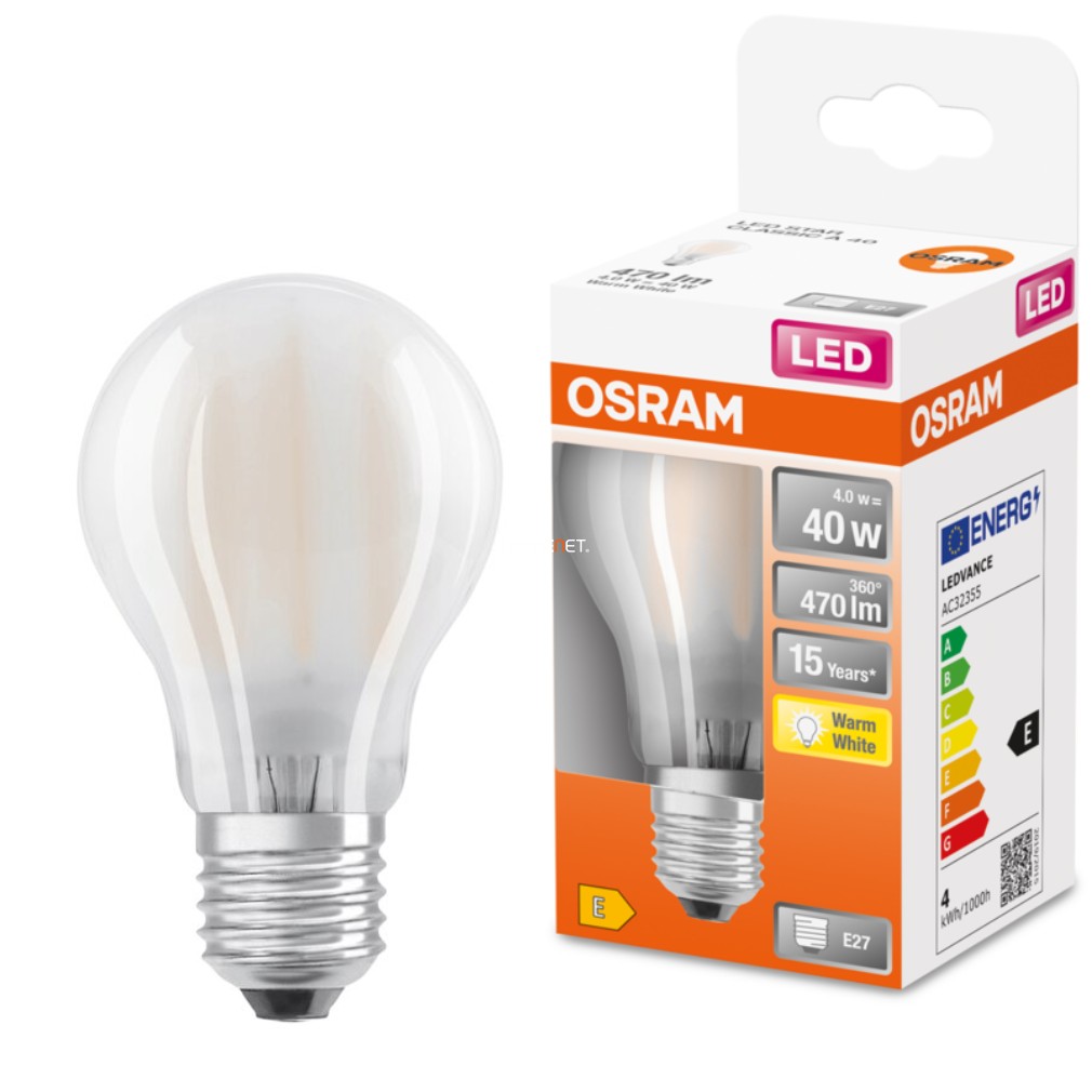 Osram E27 LED Star 4W 470lm 2700K alb cald 300° opal - înlocuire bec 40W