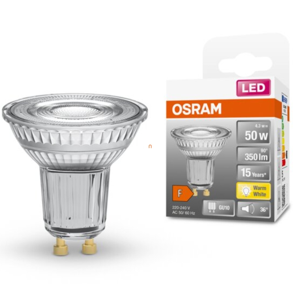 Osram GU10 LED Star 4.3W 350lm 2700K alb cald 36° - înlocuire bec 50W