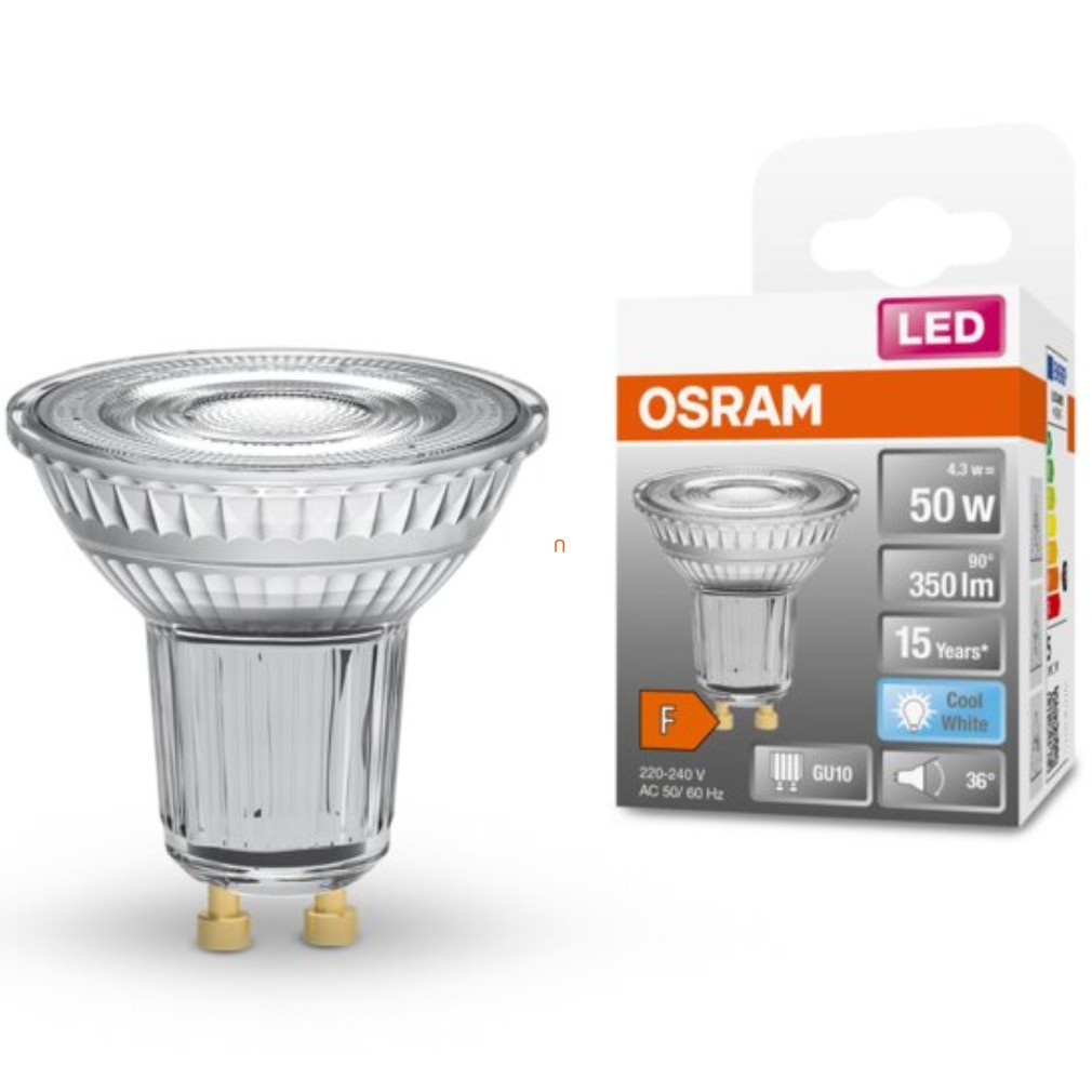 Osram GU10 LED Star 4.3W 350lm 4000K alb rece 36° - înlocuire bec 50W