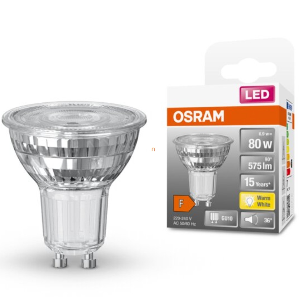 Osram GU10 LED Star 6,9W 575lm 2700K alb cald 36° - înlocuire bec 80W