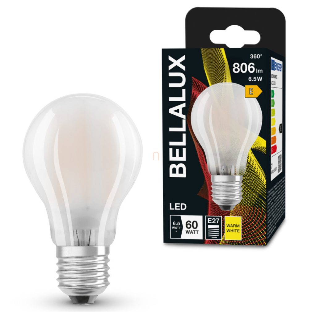 Bellalux E27 LED, 7W, 806 lm, 2700 K, alb cald, sticlă opală - înlocuiește becul normal de 60 W - Classic A