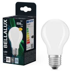   Bellalux E27 LED, 7 W, 806 lm, 4000 K, alb rece, sticlă opală - înlocuiește un bec standard de 60 W - Classic A