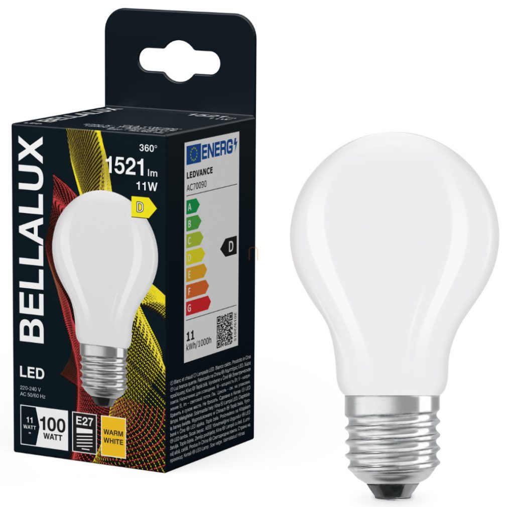 Bellalux E27 LED, 11W, 1521 lm, 2700 K, alb cald, sticlă opală - înlocuiește becul normal de 100 W - Classic A