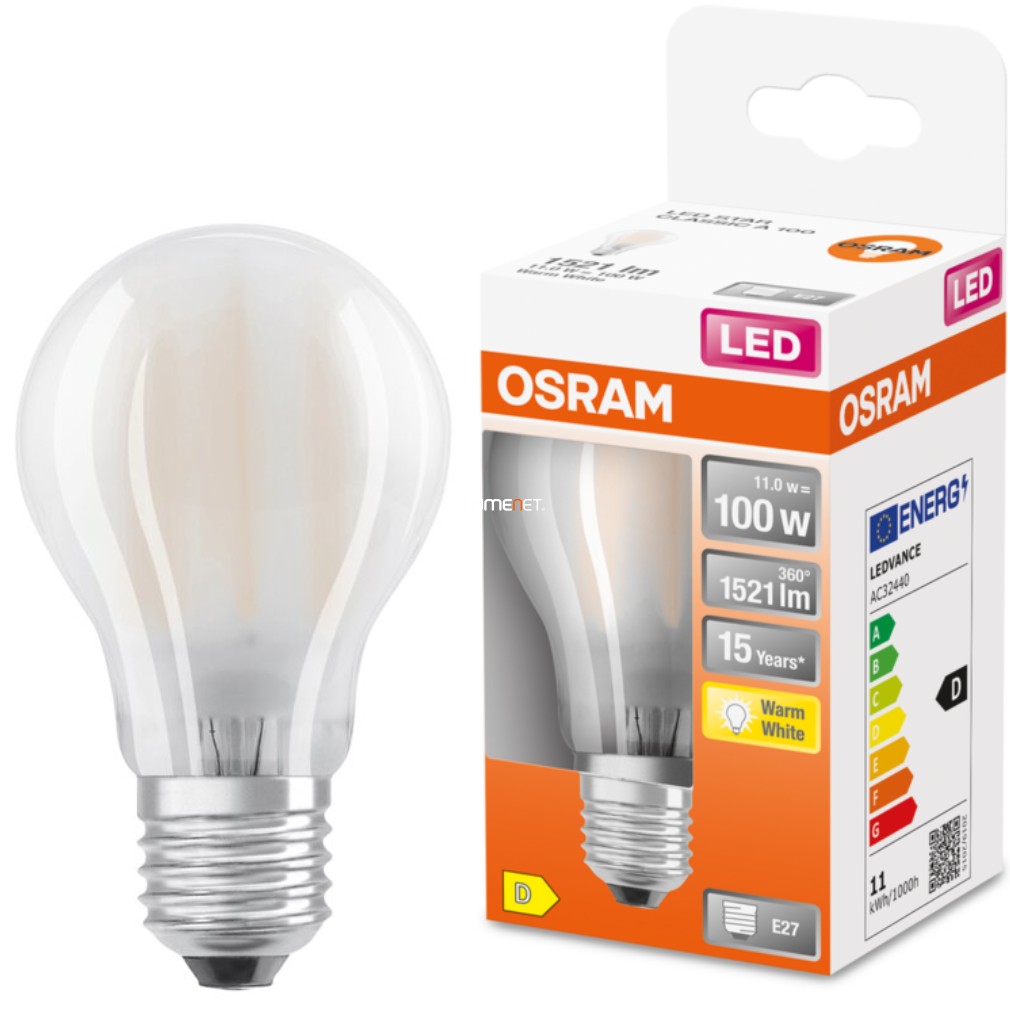 Osram E27 LED Star 11W 1521lm 2700K alb cald 320° opal - înlocuiește becul 100W