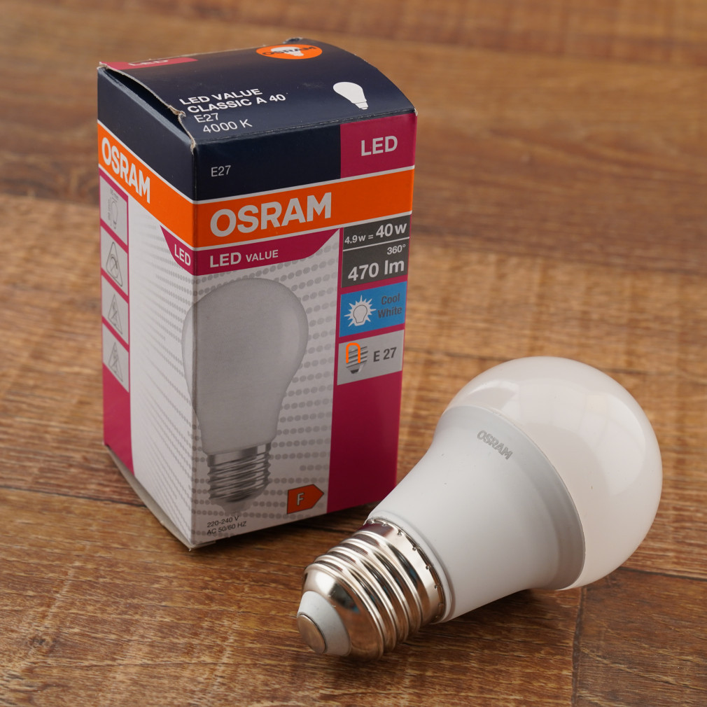 Osram E27 LED Value 4,9W 470lm 4000K alb rece 200° - înlocuiește becul de 40W