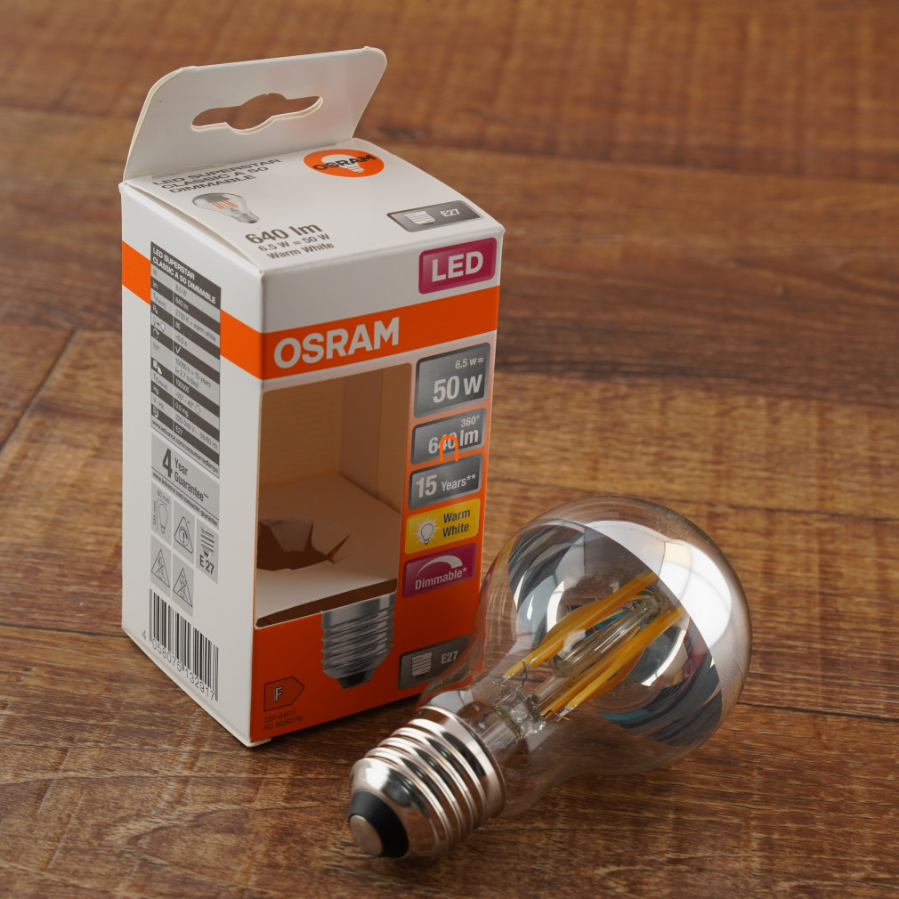 Osram E27 LED SStar 6,5W 640lm 2700K alb cald, reglabil 300° - înlocuiește becul de 50W