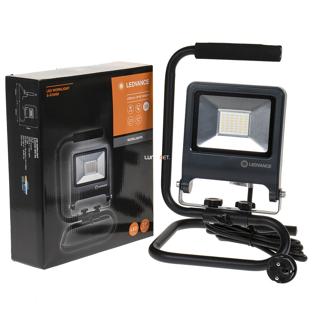 Ledvance kültéri hordozható LED reflektor  , hidegfehér, 30 W (Worklight S-Stand)