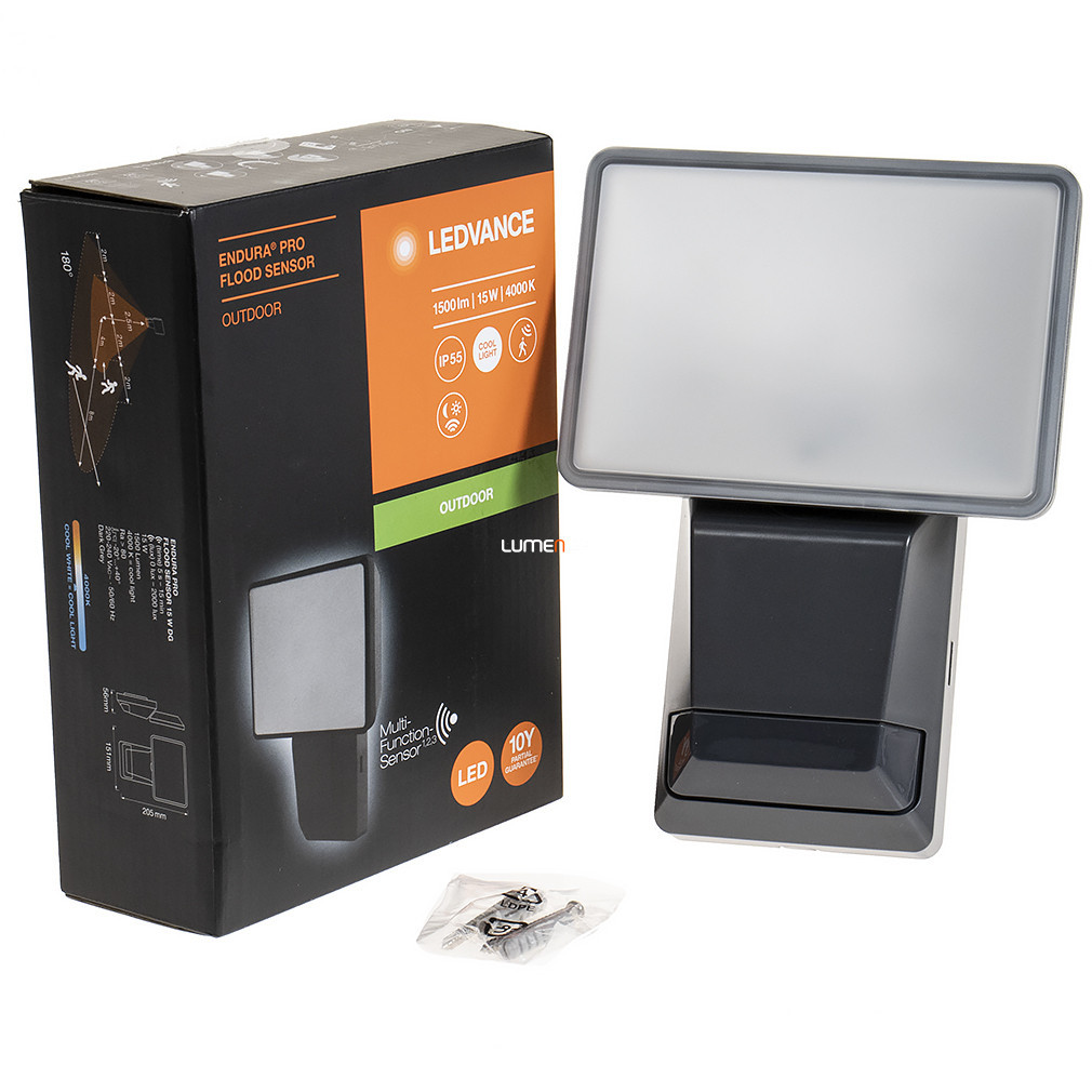 Ledvance LED reflector cu senzor de mișcare, alb rece, 15 W, gri (Endura Pro Flood)