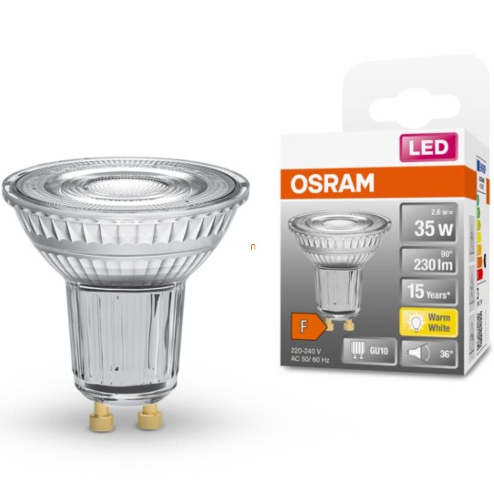 Osram GU10 LED Star 2,6W 230lm 2700K alb cald 36° - înlocuire bec 35W