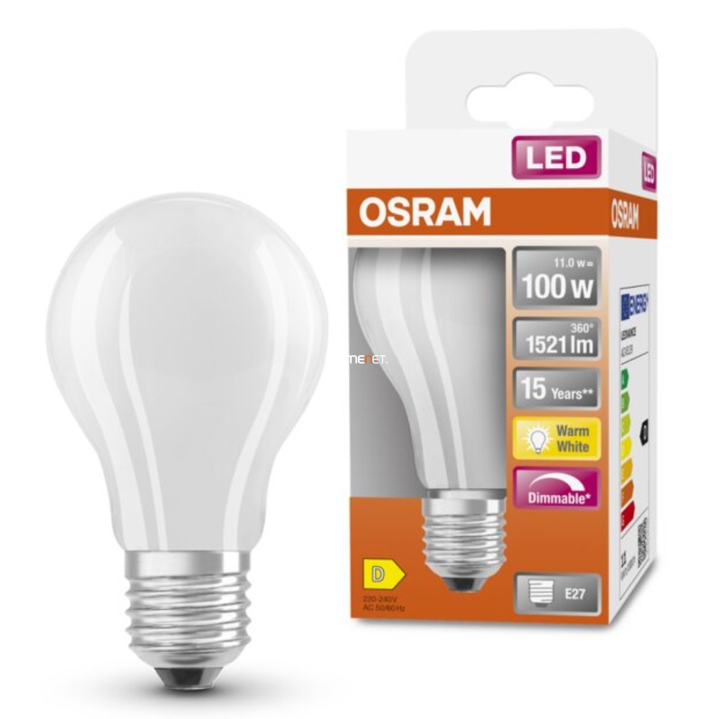 Osram E27 LED SStar 11W 1521lm 2700K alb cald, reglabil 320° opal - înlocuiește becul 100W