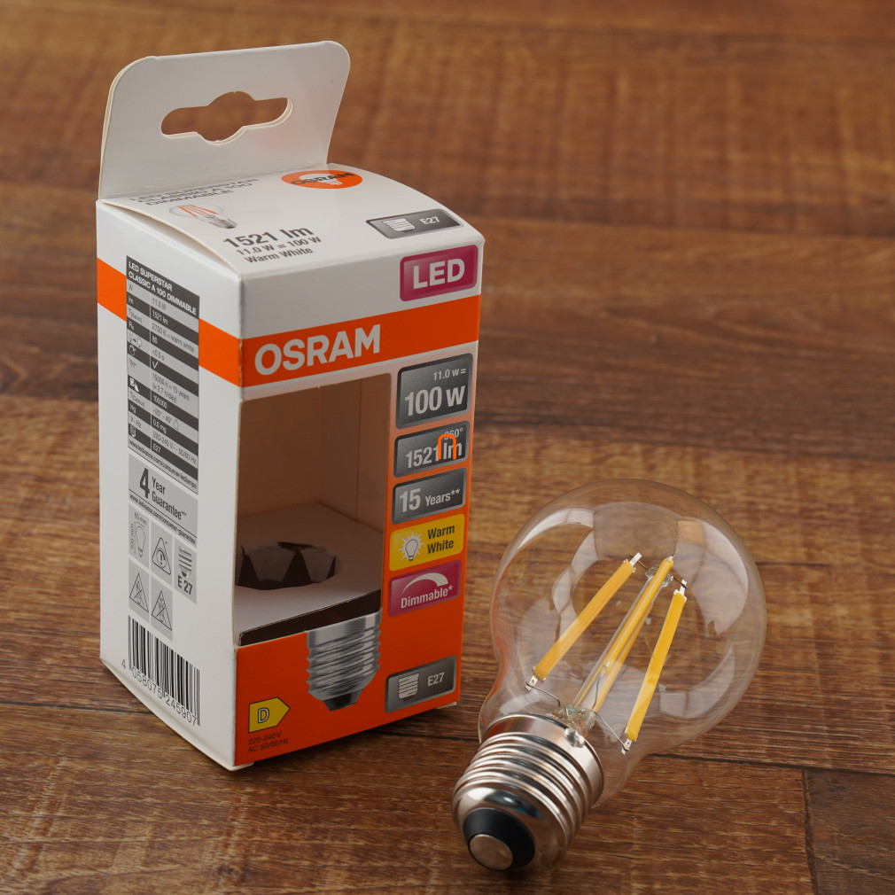 Osram E27 LED SStar 11W 1521lm 2700K alb cald, reglabil 320° - înlocuiește becul de 100W