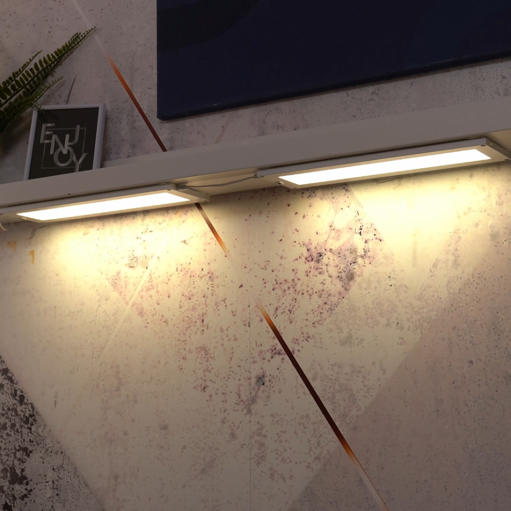 Ledvance Cabinet LED Panel 2x5W 3000K 550lm 300x100mm IP20 reglabilă, lampă LED cu senzor 2 panouri/pachet