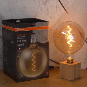   Osram Vintage Big Globe E27 4W 300lm 2000K cu intensitate reglabilă, ivy - în locul becului de 28W