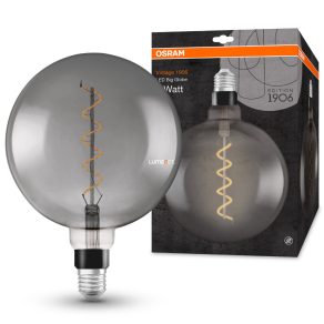   Osram Vintage Big Globe E27 4W 140lm 1800K, fum - în locul becului de 16W