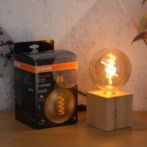   Osram Vintage Globe E27 4W 300lm 2000K cu intensitate reglabilă, ivy - în locul becului de 28W