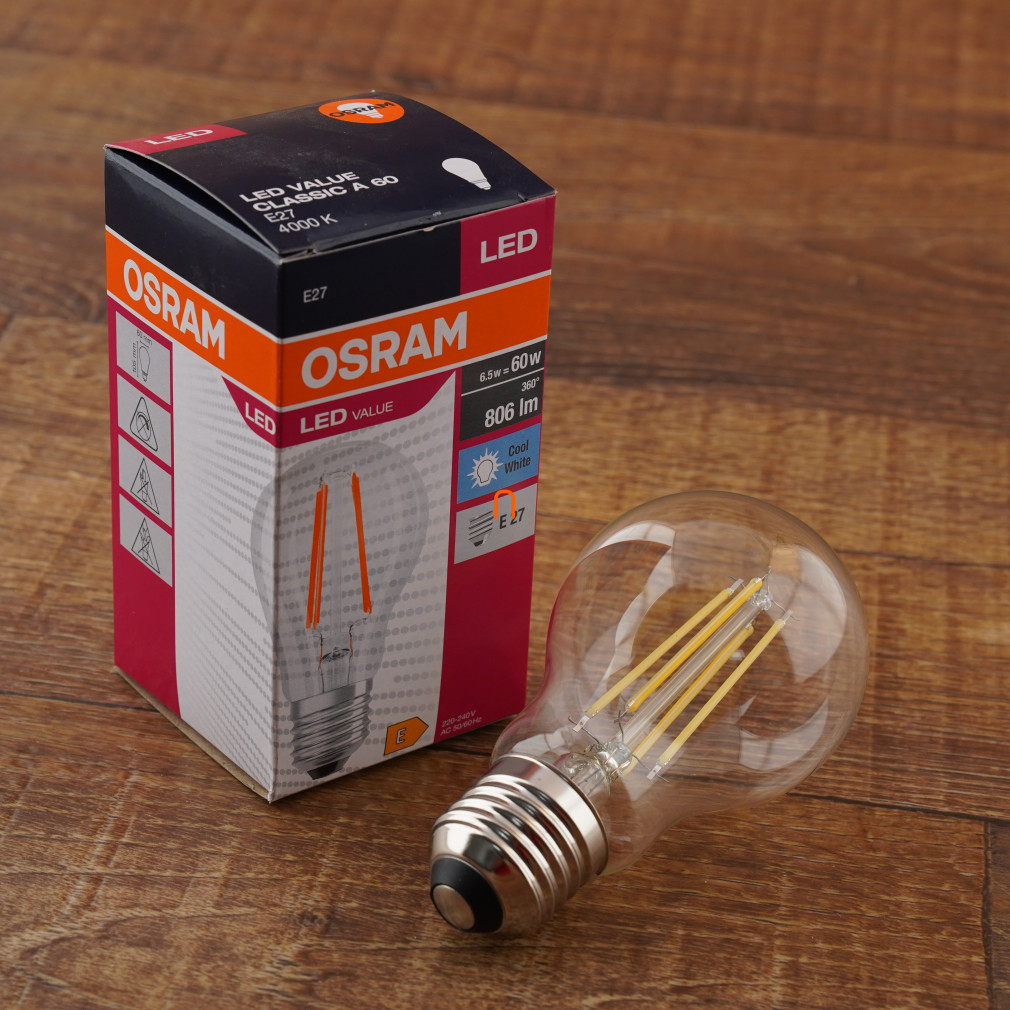 Osram E27 LED Value 6,5W 806lm 4000K alb rece 300° - înlocuiește becul de 60W