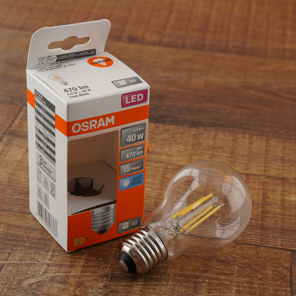 Osram E27 LED Star 4W 470lm 4000K alb rece 300° - înlocuiește becul de 40W