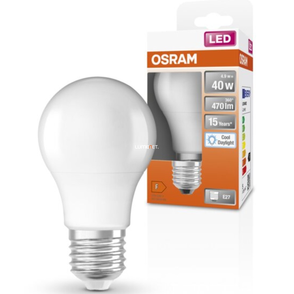 Osram E27 LED Star 4.9W 470lm 6500K lumina zilei 200° - înlocuire bec 40W