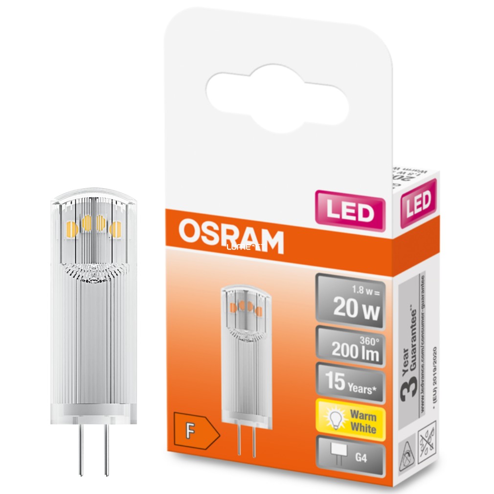 Osram G4 12V LED Special 1.8W 200lm 2700K alb cald, 300° - înlocuire bec 20W