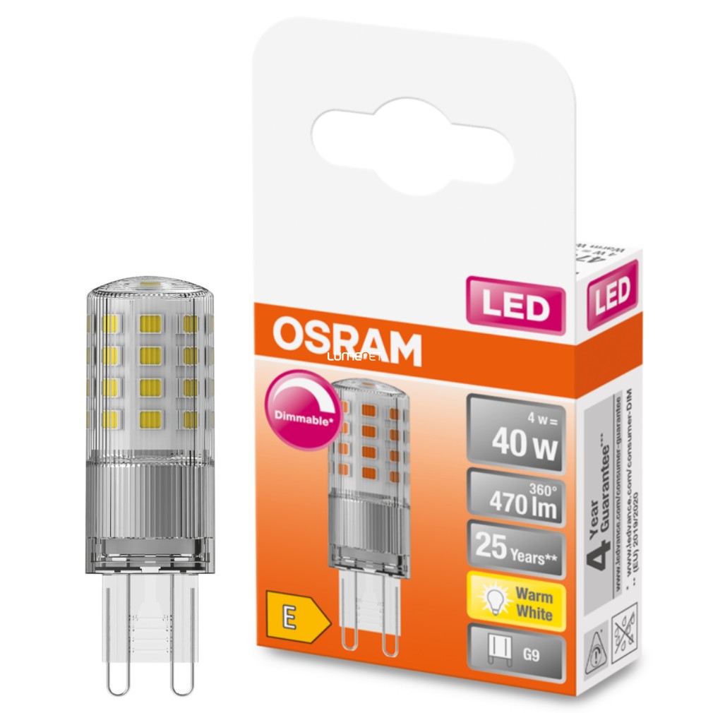 Osram G9 LED Special 4W 470lm 2700K alb cald, reglabil 320° - înlocuiește becul de 40W