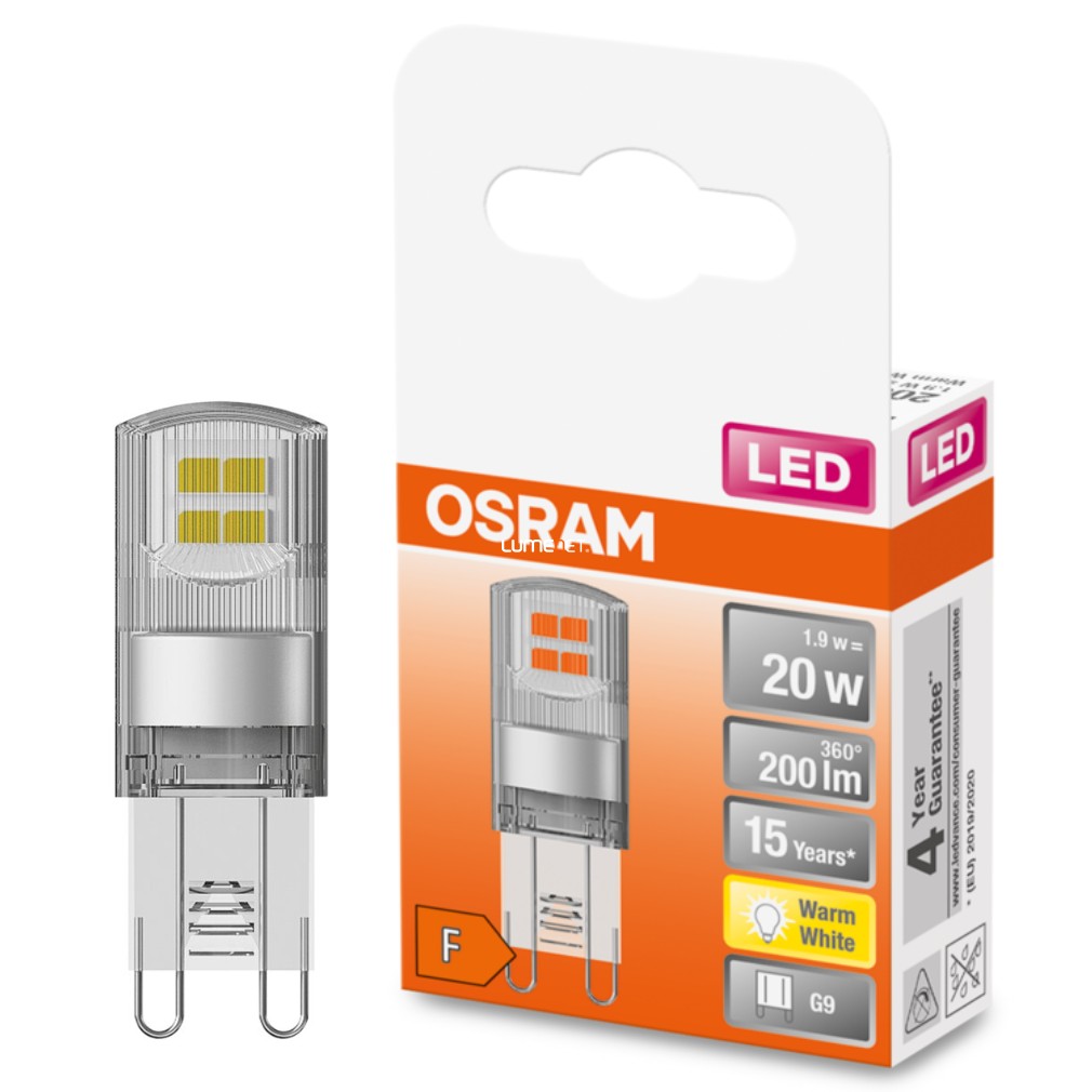 Osram G9 LED Special 1.9W 200lm 2700K alb cald 300° - înlocuire bec 20W