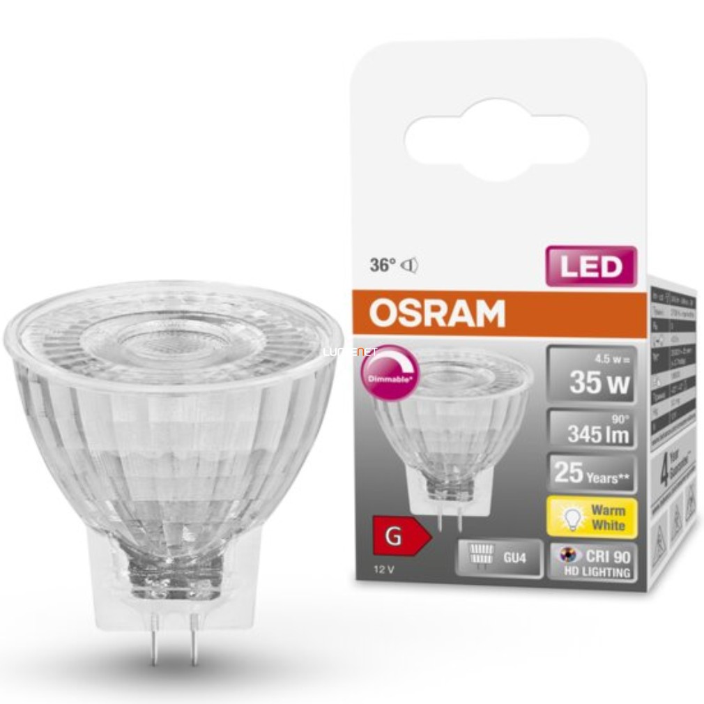 Osram GU4 12V LED SStar 4.5W 345lm 2700K alb cald, reglabil 36° - înlocuiește becul de 35W