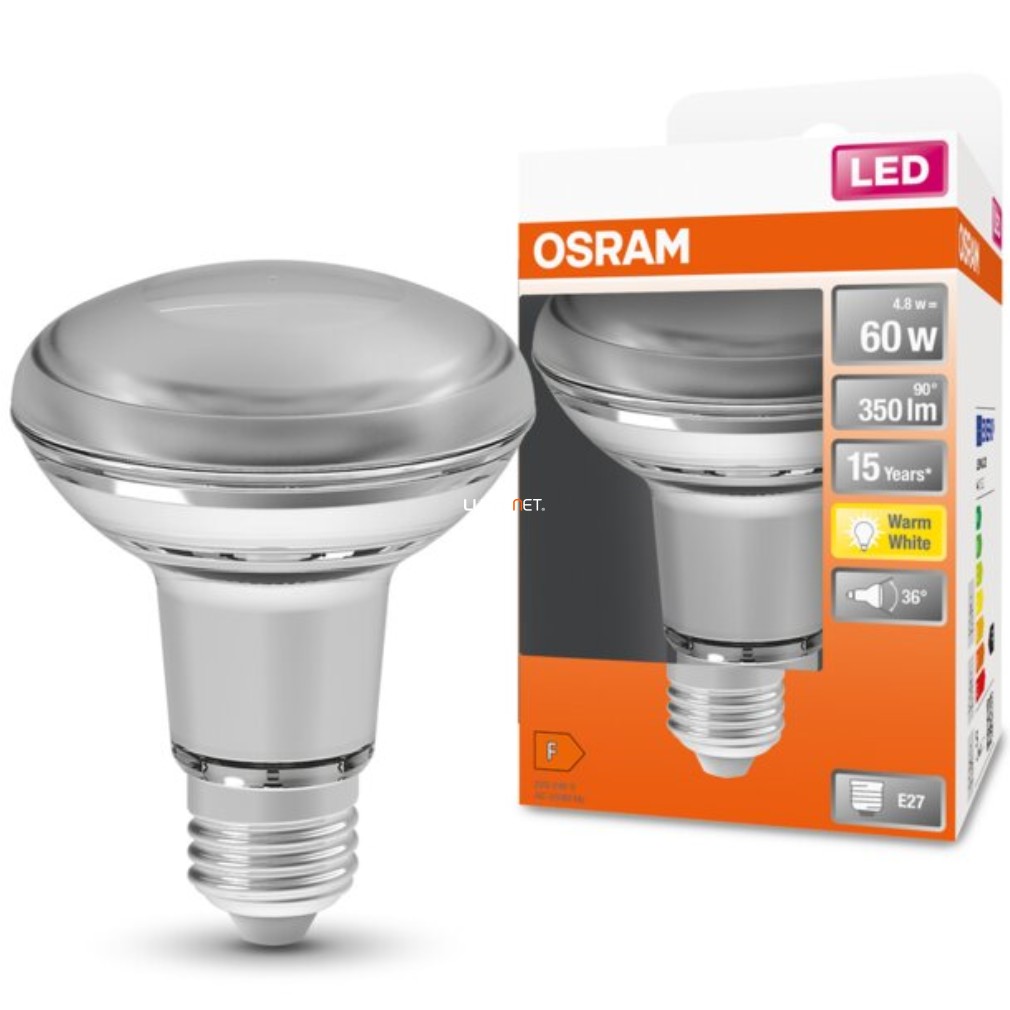 Osram E27 R80 LED Star 4.3W 350lm 2700K alb cald 36° - înlocuire bec 60W