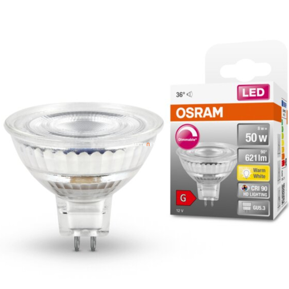 Osram GU5.3 12V LED SStar 8W 621lm 2700K alb cald, reglabil 36° - înlocuiește becul de 50W