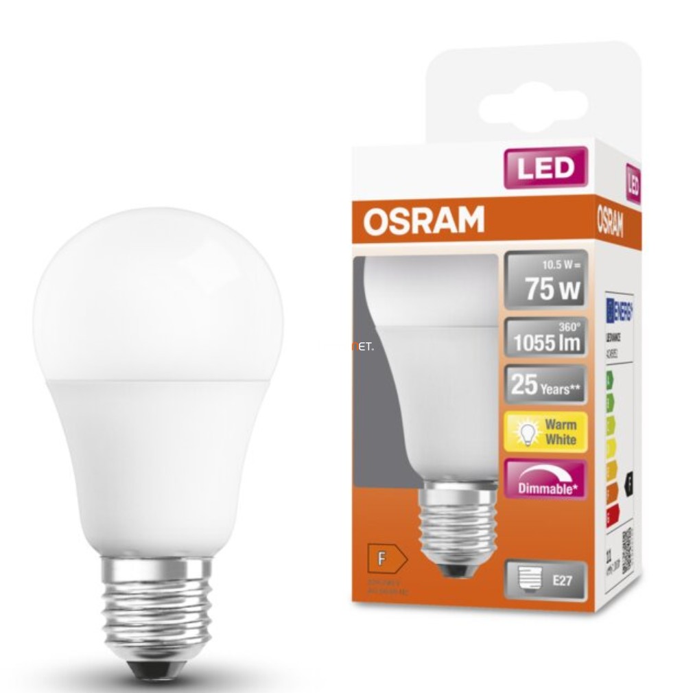 Osram E27 LED SStar 10.5W 1055lm 2700K alb cald, reglabil 220° - înlocuiește becul de 75W