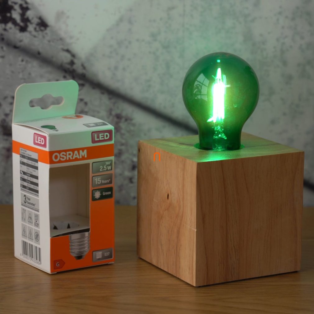 Osram E27 LED Star Decor 2,5W 45lm 7500K verde 300° - înlocuiește becurile normale de 15W