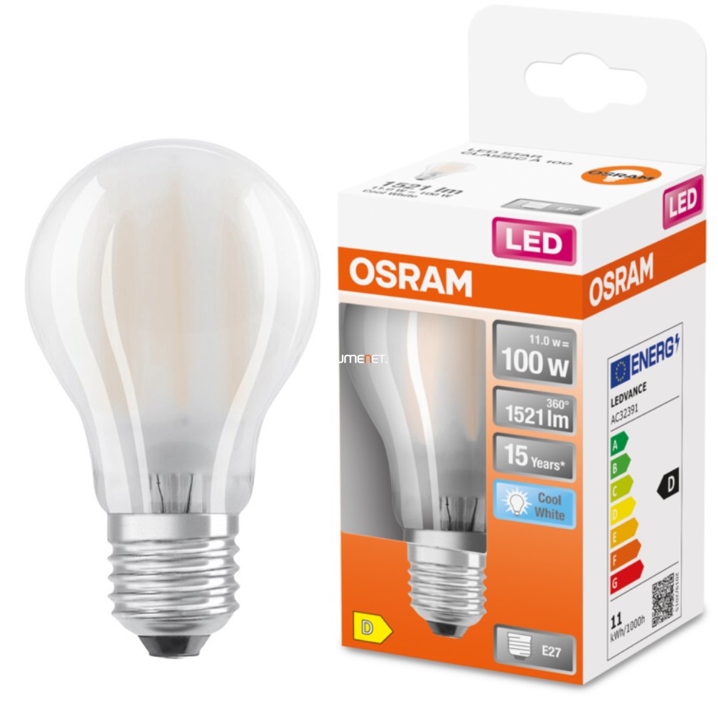 Osram E27 LED Star 11W 1521lm 4000K alb rece 300° - 100W înlocuire bec