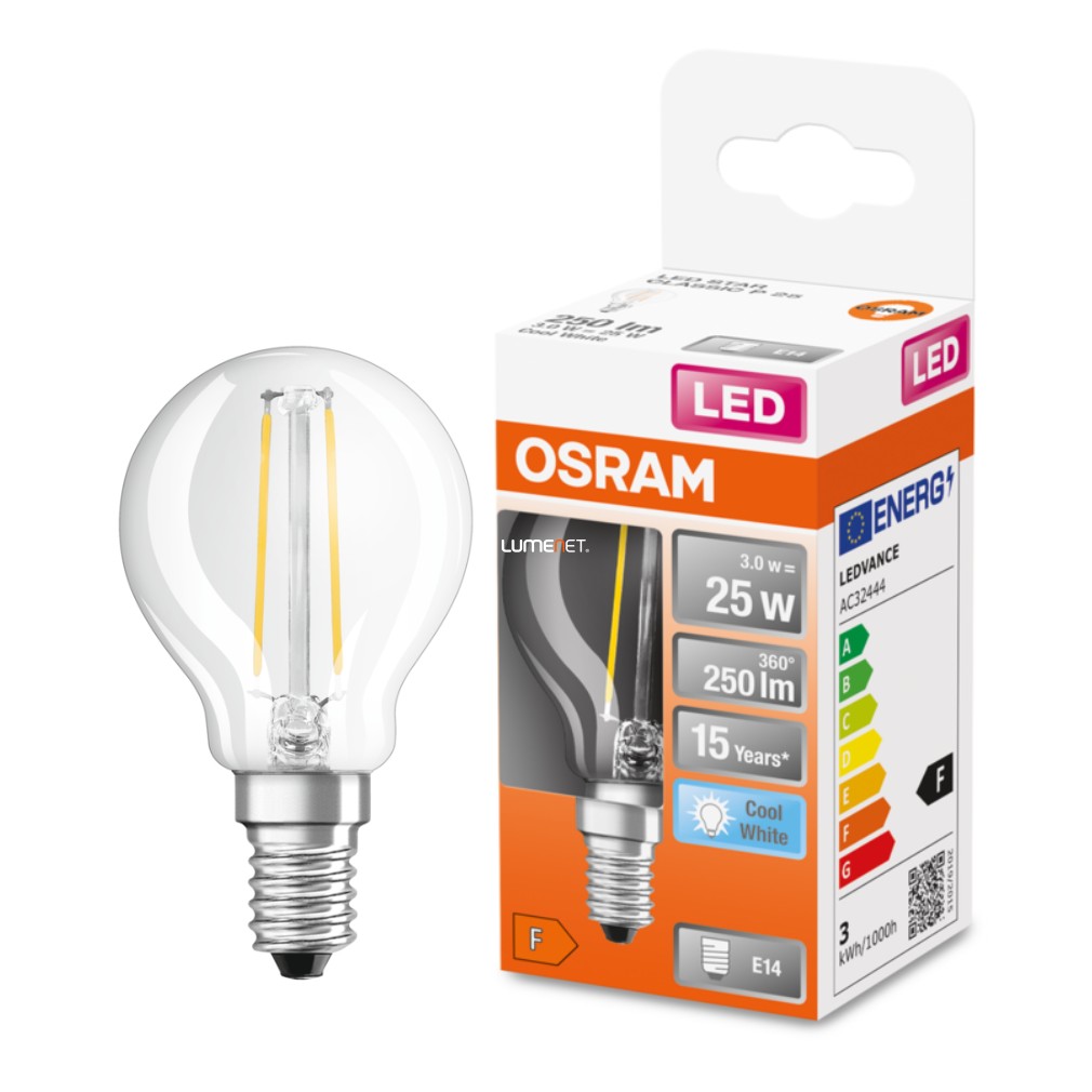 Osram E14 LED Star glob mic 2.5W 250lm 4000K alb rece 300° - înlocuire bec 25W