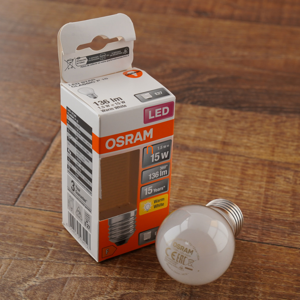 Osram E27 LED Star glob mic 1.5W 136lm 2700K alb cald 300° opal - înlocuire bec 15W