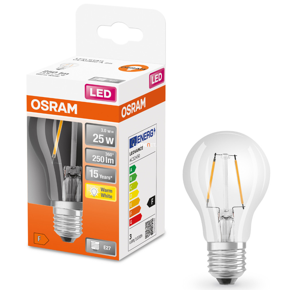 Osram E27 LED Star 2,5W 250lm 2700K alb cald 300° - înlocuiește becul de 25W