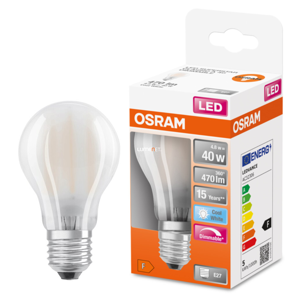 Osram E27 LED SStar 4.8W 470lm 4000K alb rece, reglabil 320° - înlocuire bec 40W