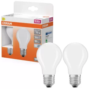   Osram E27 LED 7,5 W, 1055 lm, 4000 K, alb rece, sticlă opală - înlocuiește un bec standard de 75 W, 2 bucăți - Star Classic A
