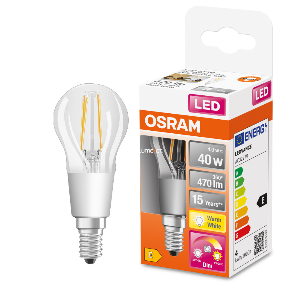 Osram Led Star+ P E14 LED 4W 470lm 2200-2700K reglabil - înlocuiește becul de 40W