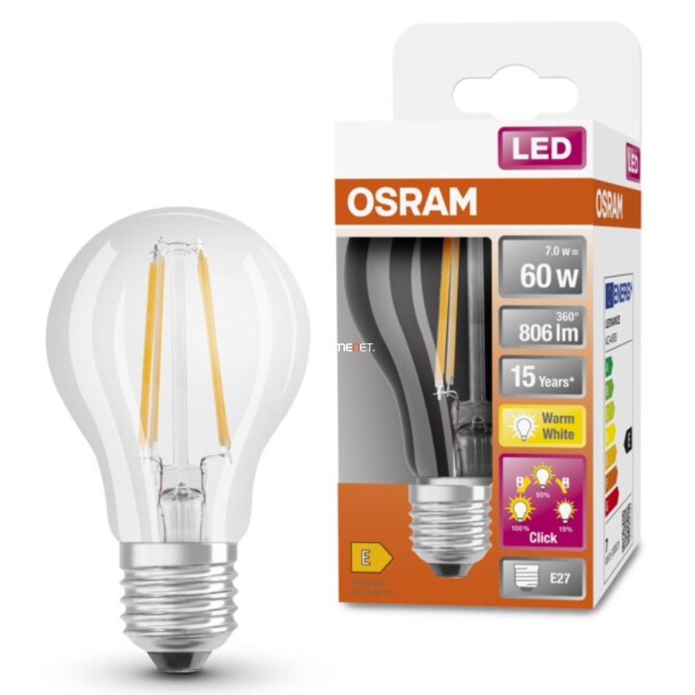 Osram E27 LED Star+ 6,5W 806lm 2700K alb cald, reglabil 300° - înlocuiește becul de 60W