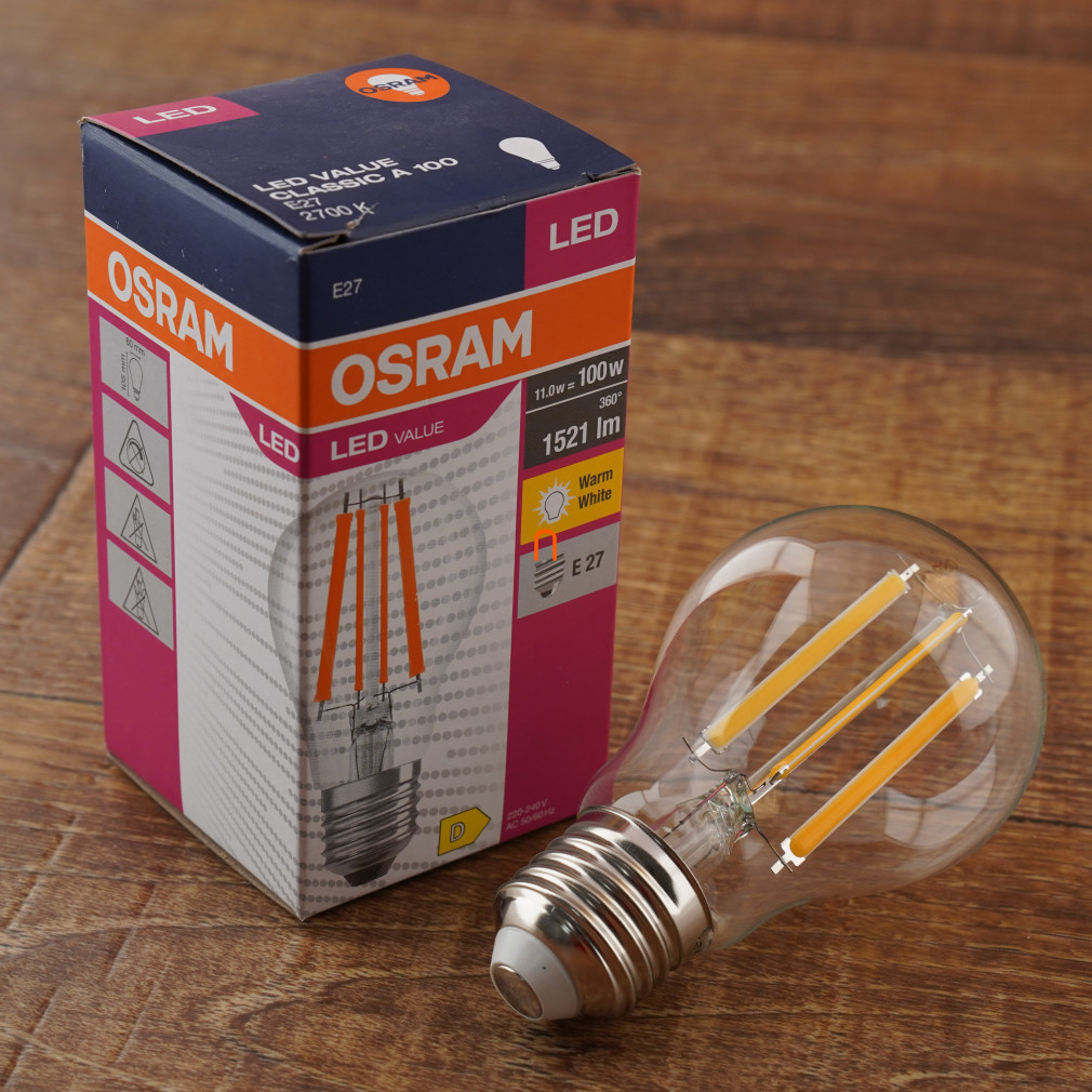 Osram E27 LED Value 11W 1521lm 2700K alb cald 300° - înlocuiește becul 100W