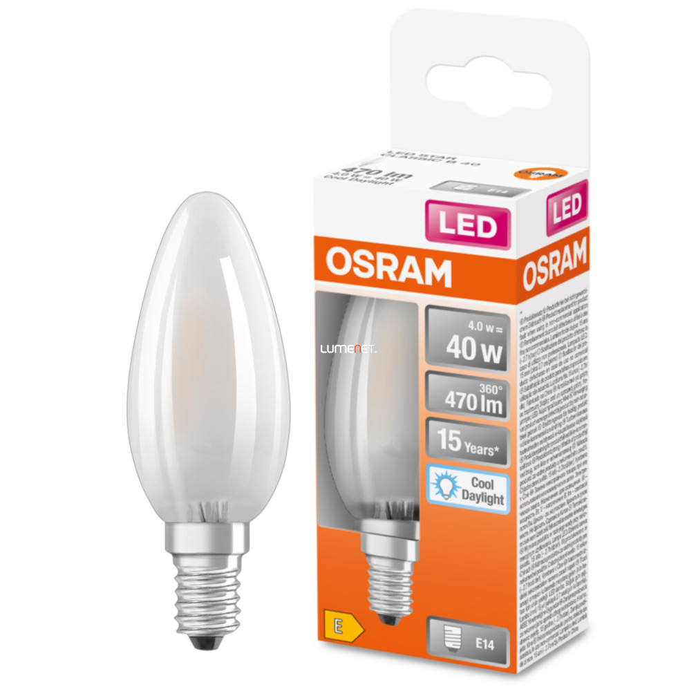 Osram E14 LED Lumânare stea 4W 470lm 6500K lumina zilei 300° - înlocuire bec 40W