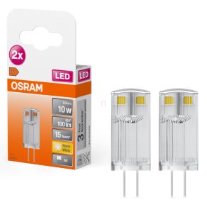   Osram G4 LED cu soclu cu pini, 0,9 W, 100 lm, 2700 K, alb cald, plastic - înlocuiește becul de 10 W, 2 bucăți, 2 bucăți - Special Pin Clear