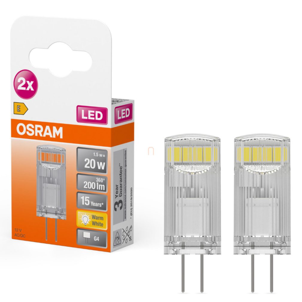 Osram G4 LED cu soclu, 1,5 W, 200 lm, 2700 K, alb cald, plastic - înlocuiește becul de 20 W, 2 bucăți, 2 bucăți - Special Pin Clear