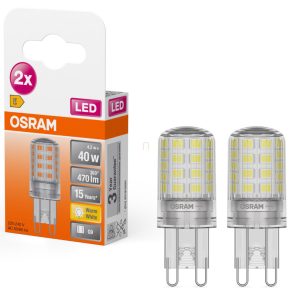   Osram G9 LED 4,2 W, 470 lm, 2700 K, alb cald, aluminiu, plastic - înlocuiește becul de 40 W, 2 bucăți - Pin special transparent