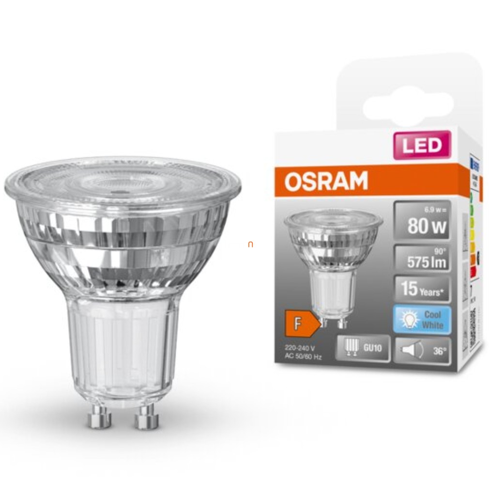 Osram GU10 LED Star 6.9W 575lm 4000K alb rece 36° - înlocuire bec 80W